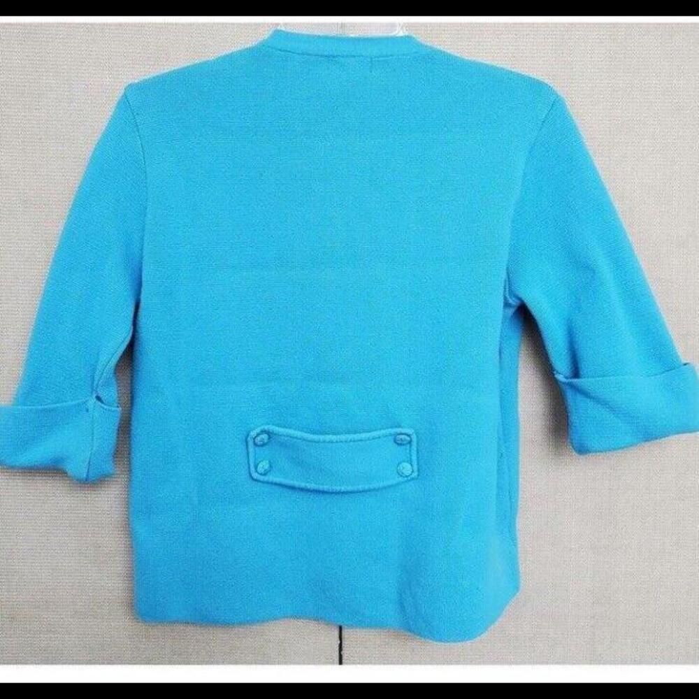 Grace Elements Blue Button Cuffed 3/4 Sleeve Card… - image 5